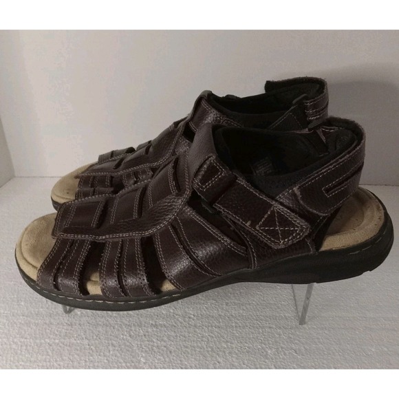 Docker's Size 12 Brown Leather Fisherman Men's Casual Comfort Walking Sandals - Picture 4 of 9